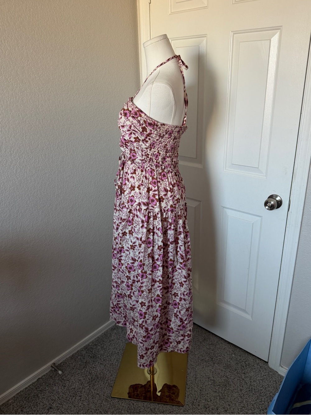 Jason Wu Convertible Floral Halter Midi Dress Size L EUC | Cotton - Picture 3 of 5